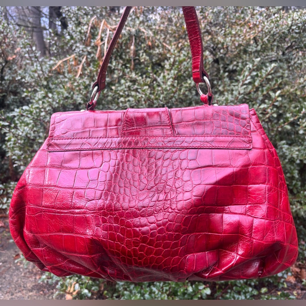 Furla Croc Embossed Shoulder Bag - Picture 3 of 17